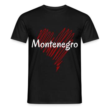 I love Montenegro, heart Montenegro - Men's T-Shirt - black - Front - AI Model Male 178 light (178cm)