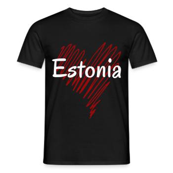 I love Estonia, heart Estonia - Men's T-Shirt - black - Front - AI Model Male 178 light (178cm)