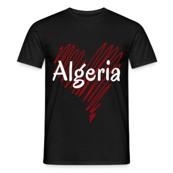 J’aime l’Algérie, c’est le cœur de l’Algérie - T-shirt homme - noir - Devant - AI Model Male 178 light (178cm)