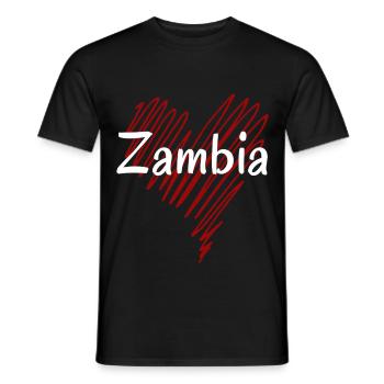 Ich liebe Sambia, Herz Sambia - Männer T-Shirt - Schwarz - Vorne - AI Model Male 178 light (178cm)