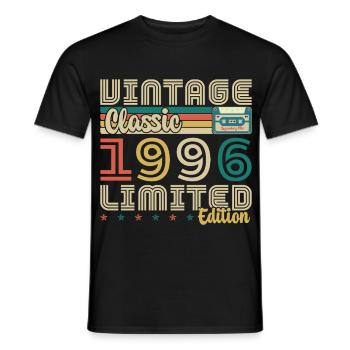 1996 Vintage Cadeau D'anniversaire Homme Femme - T-shirt homme - noir - Devant - AI Model Male 178 light (178cm)