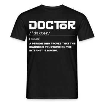 Définition Drôle Médecin - Humour Docteur - T-shirt homme - noir - Devant - AI Model Male 178 light (178cm)