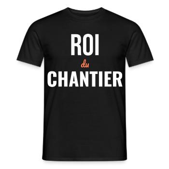 Roi du Chantier — Humour BTP - T-shirt homme - noir - Devant - AI Model Male 178 light (178cm)