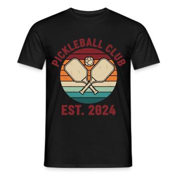 Pickleball Club Créé 2024 Joueur Humoristique Pickle Ball - T-shirt homme - noir - Devant - AI Model Male 178 light (178cm)