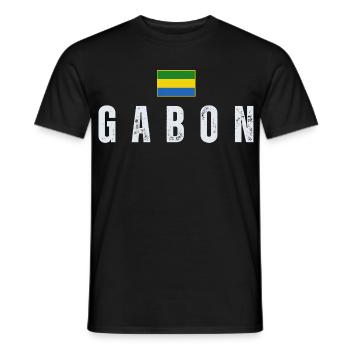 Drapeau gabonais, patriote gabonais - T-shirt homme - noir - Devant - AI Model Male 178 light (178cm)
