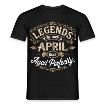 Cadeau Anniversaire Avril 1985 Génial depuis Avril - T-shirt homme - noir - Devant - AI Model Male 178 light (178cm)