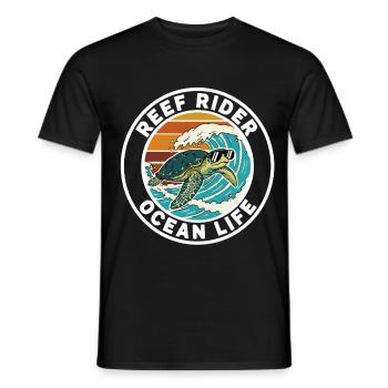 Tortue Surf Reef Rider Ocean Life - T-shirt homme - noir - Devant - AI Model Male 178 light (178cm)