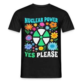 Atomkraft ja bitte mit Blumen - T-shirt homme - noir - Devant - AI Model Male 178 light (178cm)