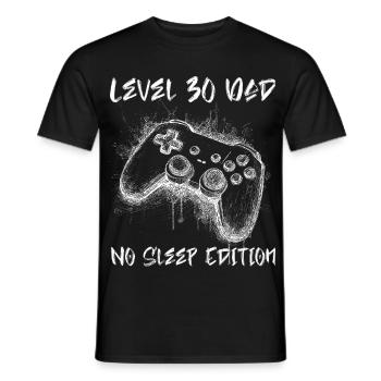 Level 30 No Sleep Edition Gamer - Männer T-Shirt - Schwarz - Vorne - AI Model Male 178 light (178cm)