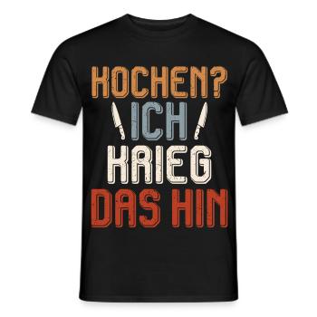 Küchenhilfe KOCHEN ICH KRIEG DAS HIN Lustig - Männer T-Shirt - Schwarz - Vorne - AI Model Male 178 light (178cm)