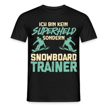 Snowboarden BIN KEIN SUPERHELD SONDERN SNOWBOARD - Männer T-Shirt - Schwarz - Vorne - AI Model Male 178 light (178cm)