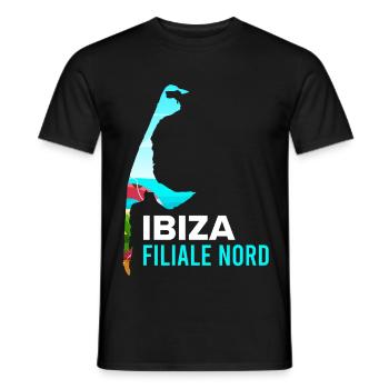 Nordsee Urlaub IBIZA FILIALE NORD Lustiges - Männer T-Shirt - Schwarz - Vorne - AI Model Male 178 light (178cm)