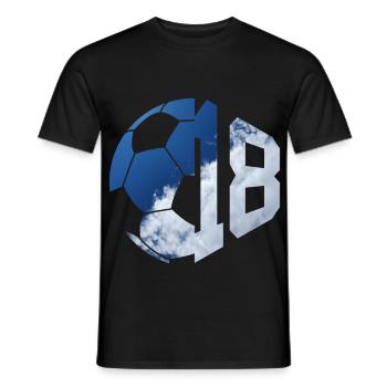 NON. 18 FOOTBALLEUR NUMÉRO 18 FOOTBALL 18E ANNIVERSAIRE - T-shirt homme - noir - Devant - AI Model Male 178 light (178cm)
