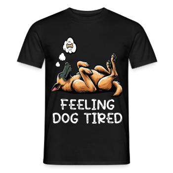 Fatigué par le chien Berger Belge Malinois - T-shirt homme - noir - Devant - AI Model Male 178 light (178cm)