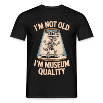 Dinosaure Je ne suis pas de qualité musée - T-shirt homme - noir - Devant - AI Model Male 178 light (178cm)