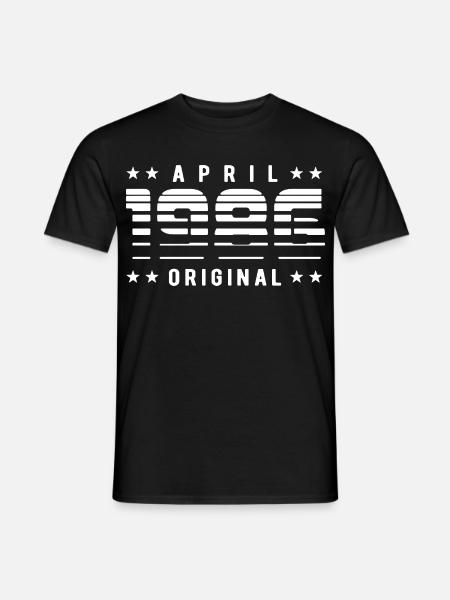 April 1986 Original Striped Vintage Geburtstag - Männer T-Shirt - Schwarz