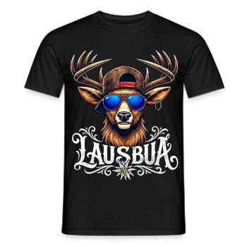 Kinder Trachtenshirt Herren Lausbua T-Shirt Tracht - Männer T-Shirt - Schwarz - Vorne - AI Model Male 178 light (178cm)