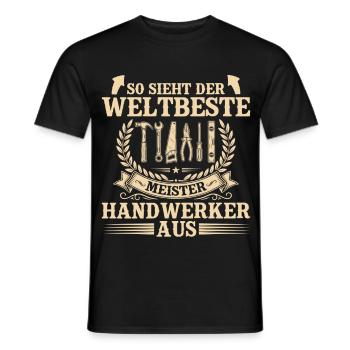 Weltbester Handwerker – Stolzer Meister Handwerk - Männer T-Shirt - Schwarz - Vorne - AI Model Male 178 light (178cm)