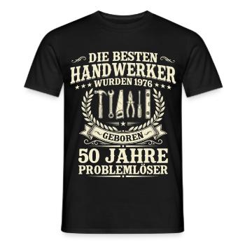 Bester Handwerker 1976 Jahrgang – 50. Geburtstag - Männer T-Shirt - Schwarz - Vorne - AI Model Male 178 light (178cm)