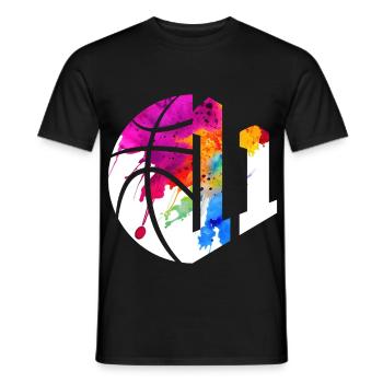 NO. 11 NUMBER 11 BASKETBALL 11TH BIRTHDAY - Men's T-Shirt - black - Front - AI Model Male 178 light (178cm)