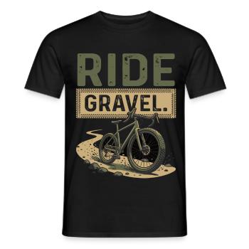 Gravel Bike Ride Bike Adventure - Men's T-Shirt - black - Front - AI Model Male 178 light (178cm)