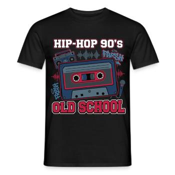 Hip Hop 90s Oldschool Cassette Retro - Men's T-Shirt - black - Front - AI Model Male 178 light (178cm)