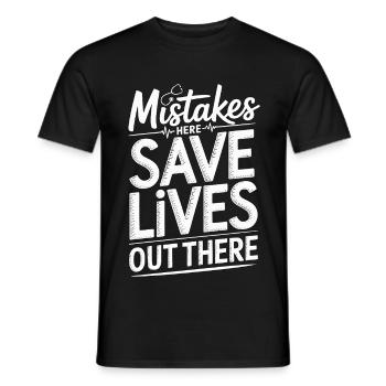 Erreurs de paramédic ici Sauvent des vies Soins d’urgence - T-shirt homme - noir - Devant - AI Model Male 178 light (178cm)