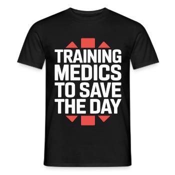 Paramedic Training Medics To Save EMS Educator - Men's T-Shirt - black - Front - AI Model Male 178 light (178cm)