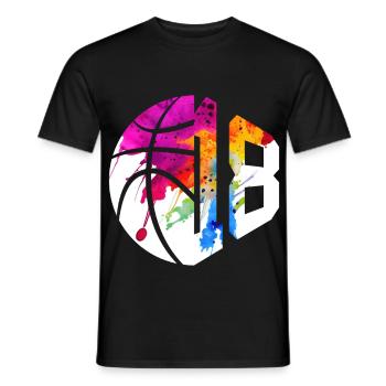 NON. 18 NUMÉRO 18 BASKET 18E ANNIVERSAIRE - T-shirt homme - noir - Devant - AI Model Male 178 light (178cm)
