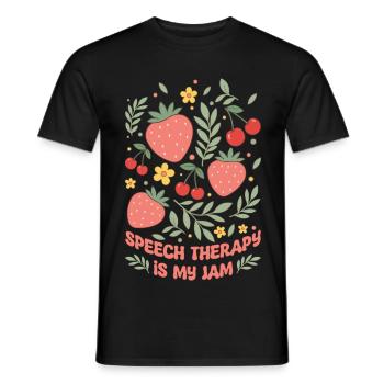 SLP Speech Therapy Is My Jam Speech Language - Men's T-Shirt - black - Front - AI Model Male 178 light (178cm)