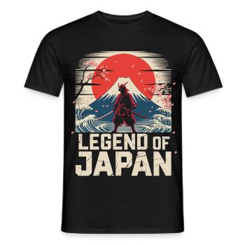 Japan Shirt Samurai Legend of Japan Fuji - Männer T-Shirt - Schwarz - Vorne - AI Model Male 178 light (178cm)