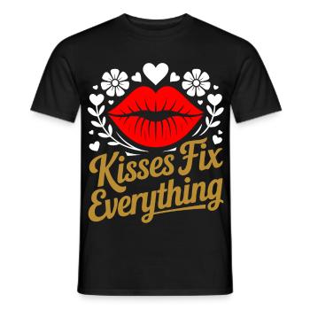 Küsse heilen alles - Männer T-Shirt - Schwarz - Vorne - AI Model Male 178 light (178cm)