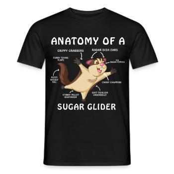 Sugar Glider Anatomie-Shirt - Männer T-Shirt - Schwarz - Vorne - AI Model Male 178 light (178cm)
