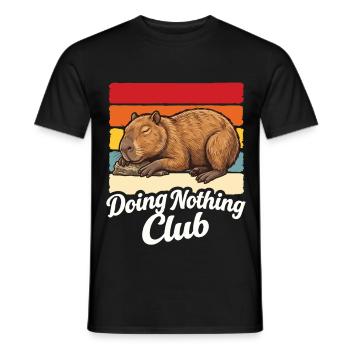 Cadeau drôle de la chemise du club Capybara Doing Nothing - T-shirt homme - noir - Devant - AI Model Male 178 light (178cm)