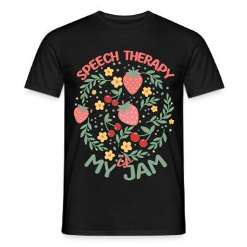 SLP Speech Therapy Is My Jam - Men's T-Shirt - black - Front - AI Model Male 178 light (178cm)