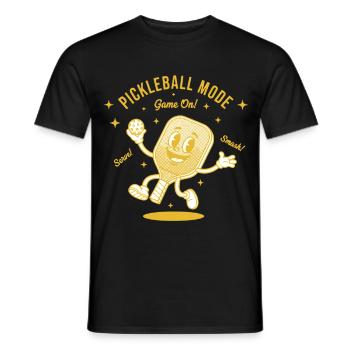 Pickleball Mode On Game Funny Player Love - Men's T-Shirt - black - Front - AI Model Male 178 light (178cm)