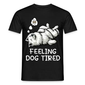Feeling Dog Tired White Shepherd Dog - Men's T-Shirt - black - Front - AI Model Male 178 light (178cm)