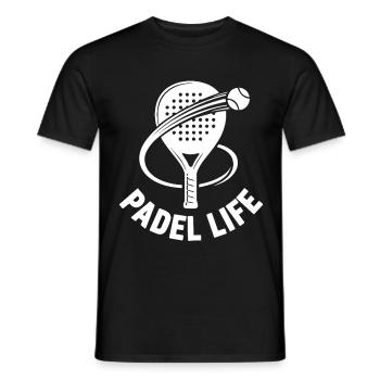 Padel Life Racket Tennis Sport - Men's T-Shirt - black - Front - AI Model Male 178 light (178cm)
