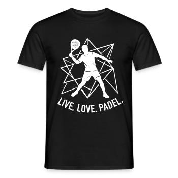 Vie Amour Padel Sport Mode de vie Mode de vie - T-shirt homme - noir - Devant - AI Model Male 178 light (178cm)