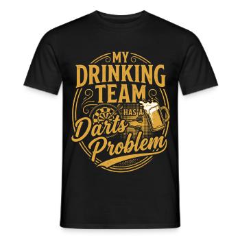 Darts Bier Shirt Lustig Geschenk Dartspieler - Männer T-Shirt - Schwarz - Vorne - AI Model Male 178 light (178cm)