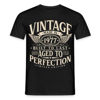 1977 Vintage Vintage Rétro Cadeau d’anniversaire - T-shirt homme - noir - Devant - AI Model Male 178 light (178cm)