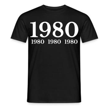 1980 - T-shirt homme - noir - Devant - AI Model Male 178 light (178cm)