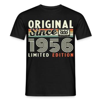 1956 Vintage Rétro Cadeau D'anniversaire - T-shirt homme - noir - Devant - AI Model Male 178 light (178cm)