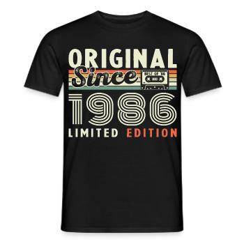 1986 Vintage Rétro Cadeau D'anniversaire - T-shirt homme - noir - Devant - AI Model Male 178 light (178cm)