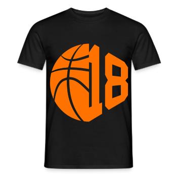 NUMÉRO 18 BASKETBALL 18E ANNIVERSAIRE - T-shirt homme - noir - Devant - AI Model Male 178 light (178cm)