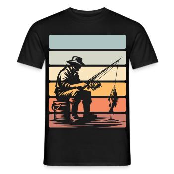 Pêcheurs à la ligne - T-shirt homme - noir - Devant - AI Model Male 178 light (178cm)