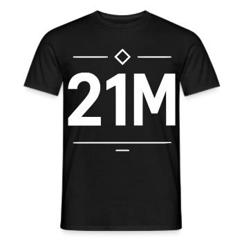 Limite de maillot de 21M pour les fans de Bitcoin et de Crypto - T-shirt homme - noir - Devant - AI Model Male 178 light (178cm)