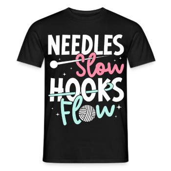 Crochet Hooks Flow Crocheter - Men's T-Shirt - black - Front - AI Model Male 178 light (178cm)
