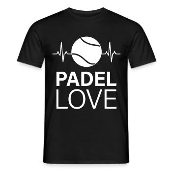 Padel Love Sport Heartbeat Lifestyle - Men's T-Shirt - black - Front - AI Model Male 178 light (178cm)