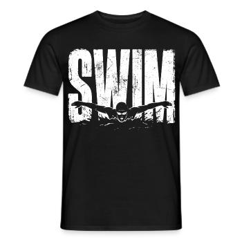 Schwimmen Shirt Swim Sport Schwimmer Geschenk - Männer T-Shirt - Schwarz - Vorne - AI Model Male 178 light (178cm)